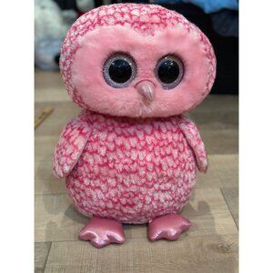 TY LARGE PINK BEANIE BOO OWL PINKY AUGUST 14